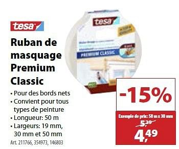 Promotions Ruban de masquage premium classic - Tesa - Valide de 12/02/2014 à 24/02/2014 chez Gamma