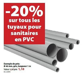 Promotions Sur tous les tuyaux pour sanitaires en pvc - Produit maison - Gamma - Valide de 12/02/2014 à 24/02/2014 chez Gamma