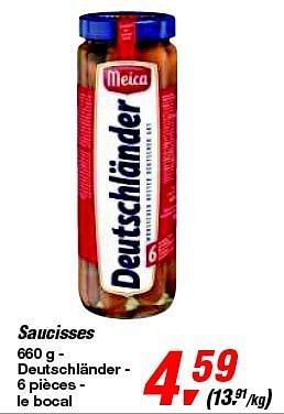 Promotions Saucisses - Meica - Valide de 12/02/2014 à 25/02/2014 chez Makro