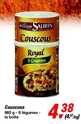 Promotions Couscous - William Saurin - Valide de 12/02/2014 à 25/02/2014 chez Makro