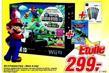 Promotions Wii u premium pack + mario + luigi - Nintendo - Valide de 12/02/2014 à 25/02/2014 chez Makro