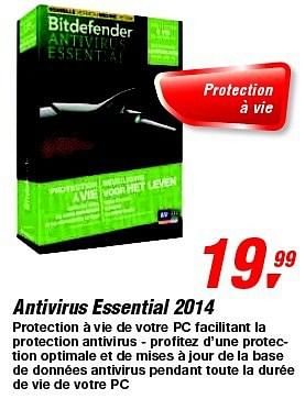 Promotions Antivirus essential 2014 - Bitdefender - Valide de 12/02/2014 à 25/02/2014 chez Makro