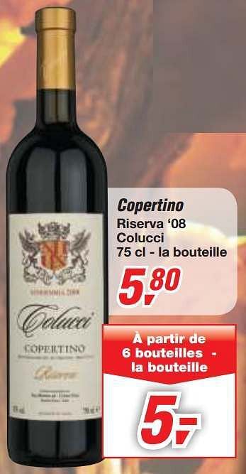 Promotions Copertino riserva `08 colucci - Vins rouges - Valide de 12/02/2014 à 25/02/2014 chez Makro