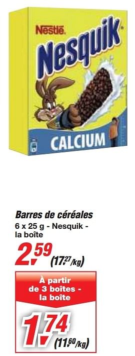 Promoties Barres de céréales - Nestlé - Geldig van 12/02/2014 tot 25/02/2014 bij Makro