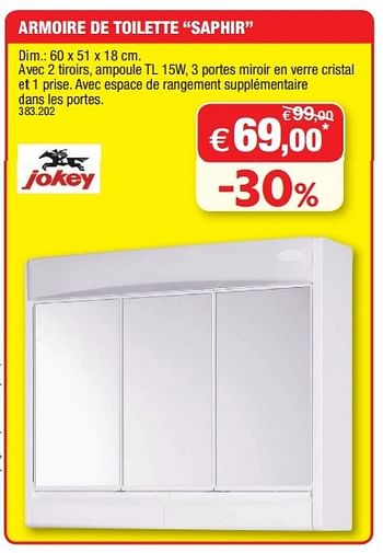 Promotion Hubo Armoire De Toilette Saphir Jokey Cuisine Salle De Bain Valide Jusqua 4 Promobutler