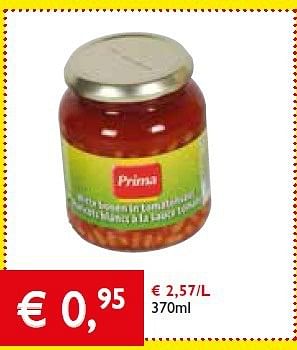 Promoties Witte bonen in tomatensaus - Huismerk - Prima - Geldig van 13/02/2014 tot 25/02/2014 bij Prima