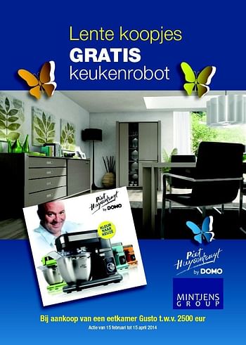 Promoties Gratis keukenrobot bij aankoop van een eetkamer gusto t.w.v. 2500 eur - Huismerk - Euroshop - Geldig van 15/02/2014 tot 15/04/2014 bij Euro Shop