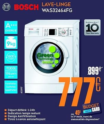 Promotions Bosch lave-linge was32464fg - Bosch - Valide de 24/02/2014 à 23/03/2014 chez Krefel