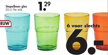 Promoties Stapelbaar glas - Huismerk - Casa - Geldig van 24/02/2014 tot 30/03/2014 bij Casa