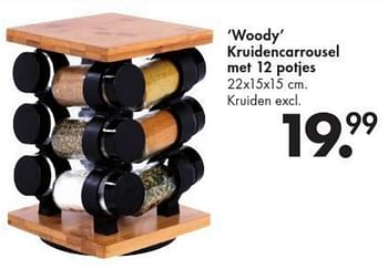 Promoties Woody kruidencarrousel met 12 potjes - Huismerk - Casa - Geldig van 24/02/2014 tot 30/03/2014 bij Casa