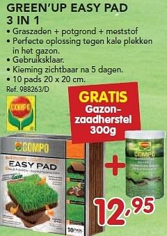 Promoties Green`up easy pad 3 in 1 - Compo - Geldig van 24/02/2014 tot 22/03/2014 bij Group Meno
