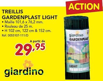 Promotions Treillis gardenplast light - Giardino - Valide de 24/02/2014 à 22/03/2014 chez Group Meno