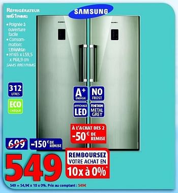 Promotions Samsung réfrigérateur rr51fhmg - Samsung - Valide de 25/02/2014 à 12/03/2014 chez Kitchenmarket
