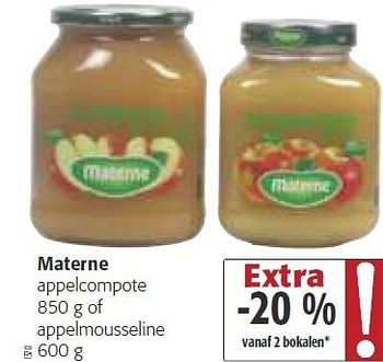 Promoties Materne appelcompote - Materne - Geldig van 26/02/2014 tot 11/03/2014 bij Colruyt