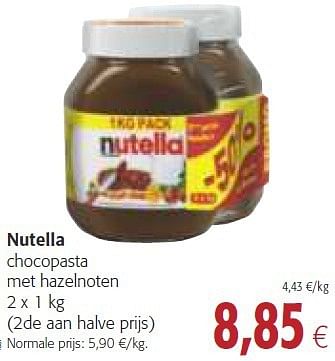 Promotions Nutella chocopasta met hazelnoten - Nutella - Valide de 26/02/2014 à 11/03/2014 chez Colruyt