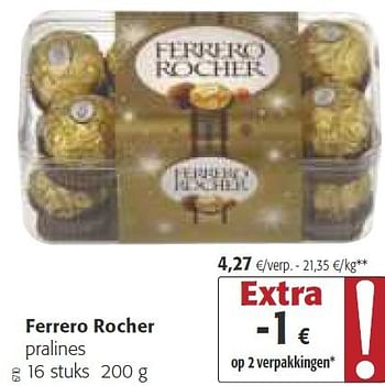 Promotions Ferrero rocher pralines - Ferrero - Valide de 26/02/2014 à 11/03/2014 chez Colruyt