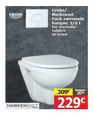 Promoties Grohe- markenset pack zwevende hangwc - Grohe - Geldig van 26/02/2014 tot 17/03/2014 bij BricoPlanit