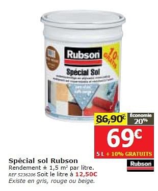 Promotions Spécial sol rubson - Rubson - Valide de 26/02/2014 à 17/03/2014 chez BricoPlanit
