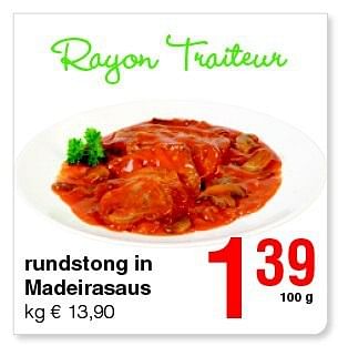 Promoties Rundstong in madeirasaus - Huismerk - Spar Retail - Geldig van 27/02/2014 tot 12/03/2014 bij Spar (Colruytgroup)