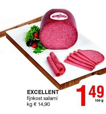 Promoties Excellent fijnkost salami - Excellent - Geldig van 27/02/2014 tot 12/03/2014 bij Spar (Colruytgroup)