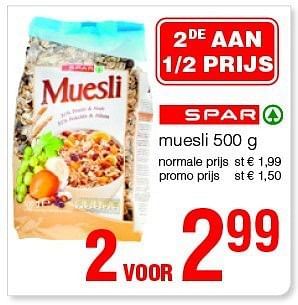 Promoties Spar muesli - Spar - Geldig van 27/02/2014 tot 12/03/2014 bij Spar (Colruytgroup)
