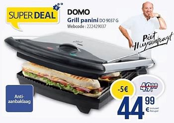 Promoties Domo grill panini do 9037 g - Domo - Geldig van 01/03/2014 tot 31/03/2014 bij Eldi