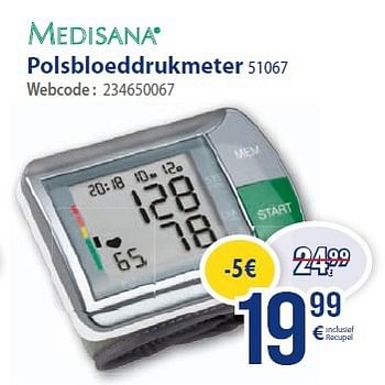Promoties Medisana polsbloeddrukmeter 51067 - Medisana - Geldig van 01/03/2014 tot 31/03/2014 bij Eldi