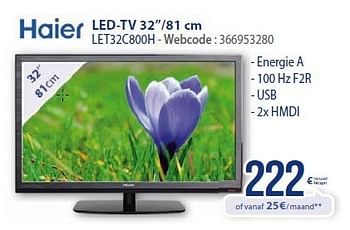 Promoties Haier led-tv 32-81 cm let32c800h - Haier - Geldig van 01/03/2014 tot 31/03/2014 bij Eldi