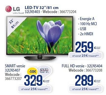 Promoties Lg led-tv 32-81 cm 32ln5403 - LG - Geldig van 01/03/2014 tot 31/03/2014 bij Eldi