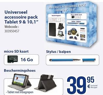 Promoties Universeel accessoire pack tablet 9 + 10,1 - Huismerk - Eldi - Geldig van 01/03/2014 tot 31/03/2014 bij Eldi