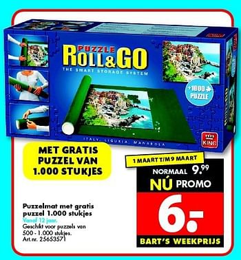 Promoties Puzzelmat met gratis puzzel 1.000 stukjes - King - Geldig van 01/03/2014 tot 09/03/2014 bij Bart Smit