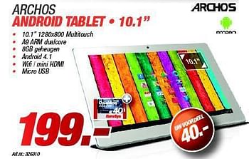 Promoties Archos android tablet - Archos - Geldig van 01/03/2014 tot 17/04/2014 bij Auva