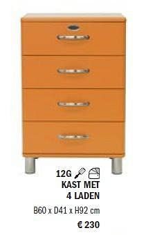 Promoties Kast met 4 laden - Huismerk - Domo Meubelen & Deco - Geldig van 03/03/2014 tot 30/06/2014 bij Domo Meubelen & Deco