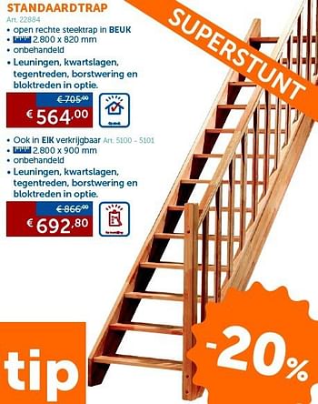 Promoties Standaardtrap - Huismerk - Zelfbouwmarkt - Geldig van 04/03/2014 tot 07/04/2014 bij Zelfbouwmarkt