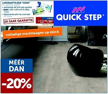 Promoties Laminaatvloer creo - QuickStep - Geldig van 04/03/2014 tot 07/04/2014 bij Zelfbouwmarkt