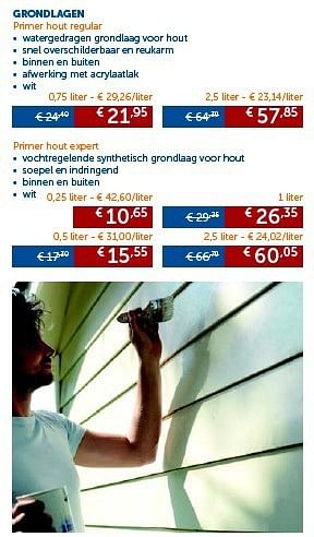 Promoties Grondlagen primer hout regular - Levis - Geldig van 04/03/2014 tot 07/04/2014 bij Zelfbouwmarkt