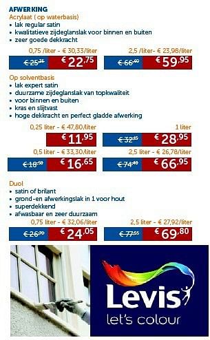 Promoties Afwerking acrylaat op waterbasis - Levis - Geldig van 04/03/2014 tot 07/04/2014 bij Zelfbouwmarkt
