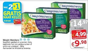 Promoties Weight watchers spaghetti gambas en groenten - Weight Watchers - Geldig van 04/03/2014 tot 09/03/2014 bij Intermarche
