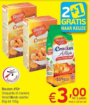 Promoties Bouton d`or croquants of crackers - Bouton D'Or - Geldig van 04/03/2014 tot 09/03/2014 bij Intermarche