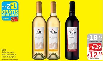 Promoties Gallo californische wijn witte chardonnay - Witte wijnen - Geldig van 04/03/2014 tot 09/03/2014 bij Intermarche