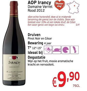 Promoties Aop irancy - Rode wijnen - Geldig van 04/03/2014 tot 23/03/2014 bij Intermarche