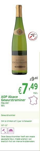 Promoties Aop alsace gewurztraminer - Witte wijnen - Geldig van 04/03/2014 tot 23/03/2014 bij Intermarche