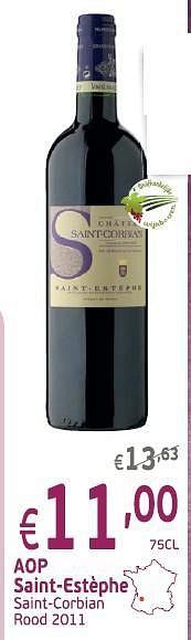 Promoties Aop saint-estephe - Rode wijnen - Geldig van 04/03/2014 tot 23/03/2014 bij Intermarche