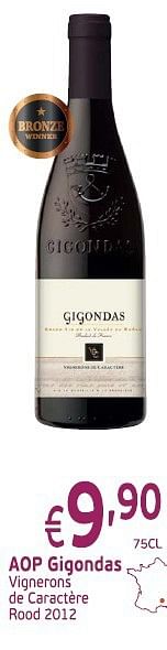 Promotions Aop gigondes - Vins rouges - Valide de 04/03/2014 à 23/03/2014 chez Intermarche