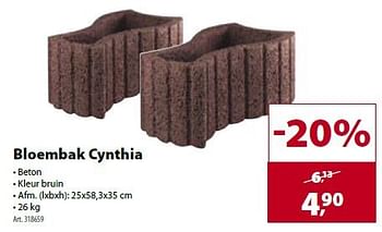 Promoties Bloembak cynthia - Huismerk - Gamma - Geldig van 05/03/2014 tot 10/03/2014 bij Gamma
