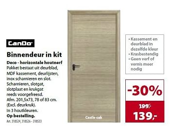 Promotions Binnendeur in kit - CanDo - Valide de 05/03/2014 à 10/03/2014 chez Gamma
