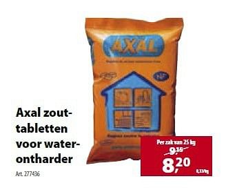 Promoties Axal zout- tabletten voor water-ontharder - Axal - Geldig van 05/03/2014 tot 10/03/2014 bij Gamma