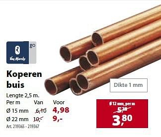 Promoties Koperen buis - Van Marcke - Geldig van 05/03/2014 tot 10/03/2014 bij Gamma