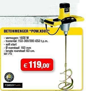 Promotions Powerplus betonmenger pow.x087 - Powerplus - Valide de 05/03/2014 à 16/03/2014 chez Hubo