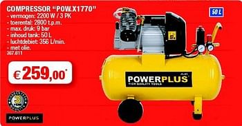 Promoties Powerplus compressor pow.x1770 - Powerplus - Geldig van 05/03/2014 tot 16/03/2014 bij Hubo